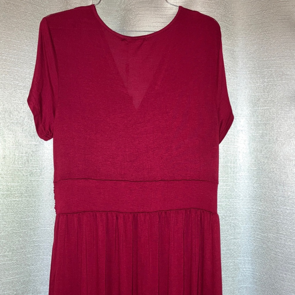 Chic Burgundy Short Sleeve Maxi Dress‎ XL - Picture 7 of 11